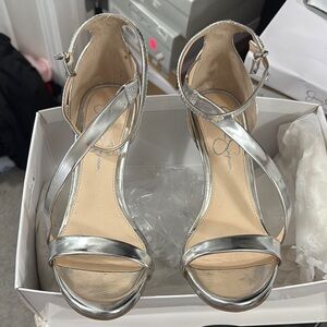 Elegant Silver Strappy Sandals